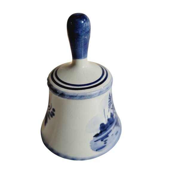 Signed Delft Blue Dutch Bell Holland Porcelain Hand Painted Blue and White - Picture 4 of 8
